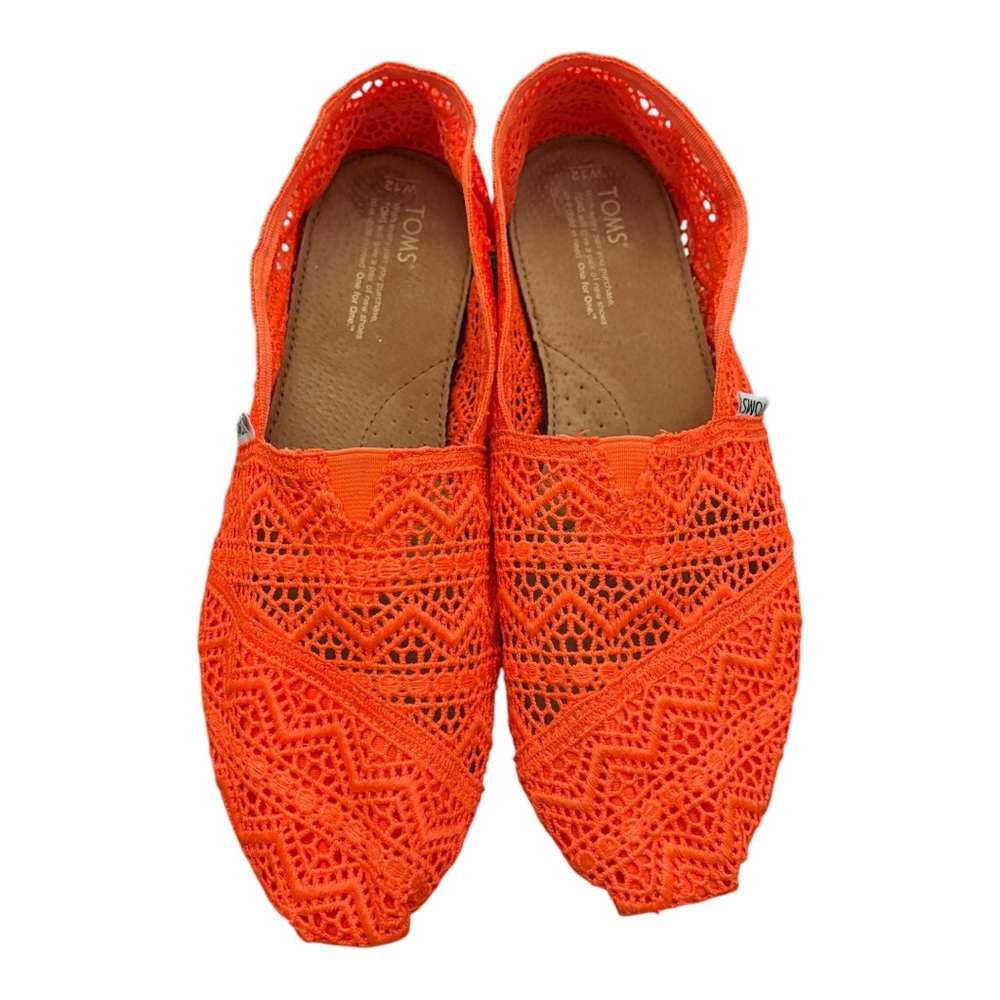 Toms neon orange crochet 12